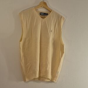 Polo Ralph Lauren Men's V-Neck Cream Sweater Vest XL